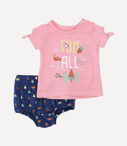 Conjunto All Day Recién Nacida Rosado 4 Kids
