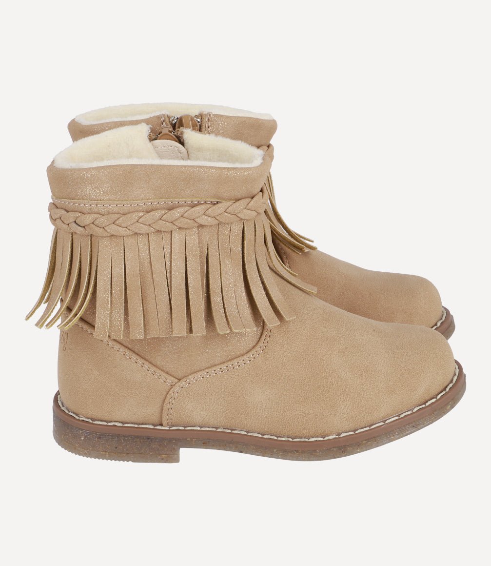 Bota Fringe Ankle Cuff Bebé Camel 4 Kids