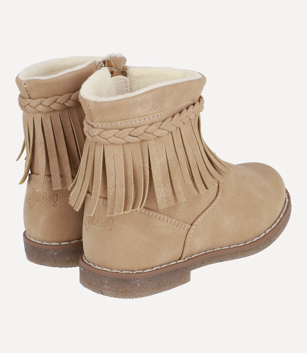 Bota Fringe Ankle Cuff Bebé Camel 4 Kids