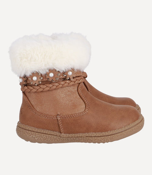 Bota Flowers Anklet Bebé Camel 4 Kids