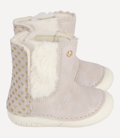 Bota Beige Polka Dots Recién Nacida Carmín Limonada