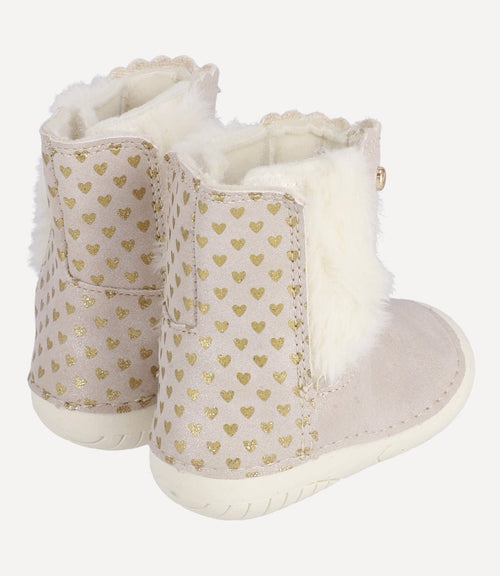 Bota Beige Polka Dots Recién Nacida Carmín Limonada