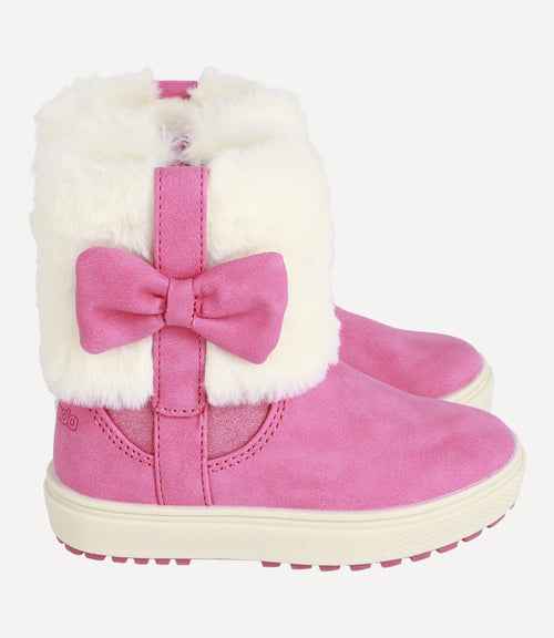 Botín Fuchsia Bow Tie Bebé Carmín Limonada